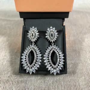 Brinco Zircônia Banho Ródio 8165