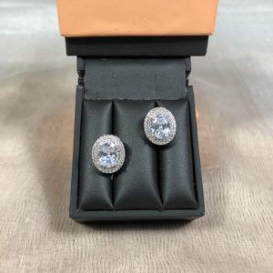 Brinco Zircônia Banho Ródio 100852