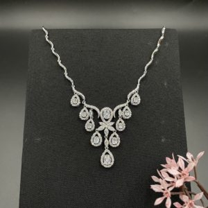 Colar Zircônia Banho Ródio 100641