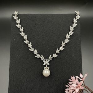 Colar Zircônia Banho Ródio 100644