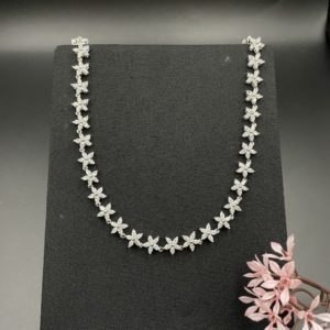 Colar Zircônia Banho Ródio 100646