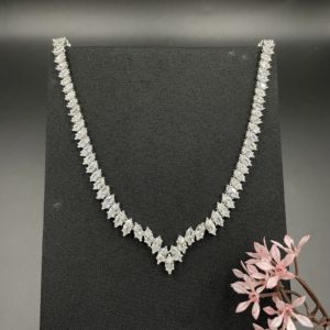 Colar Zircônia Banho Ródio 100647