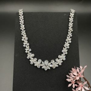 Colar Zircônia Banho Ródio 100648