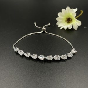 Pulseira Zircônia Banho Ródio 110315