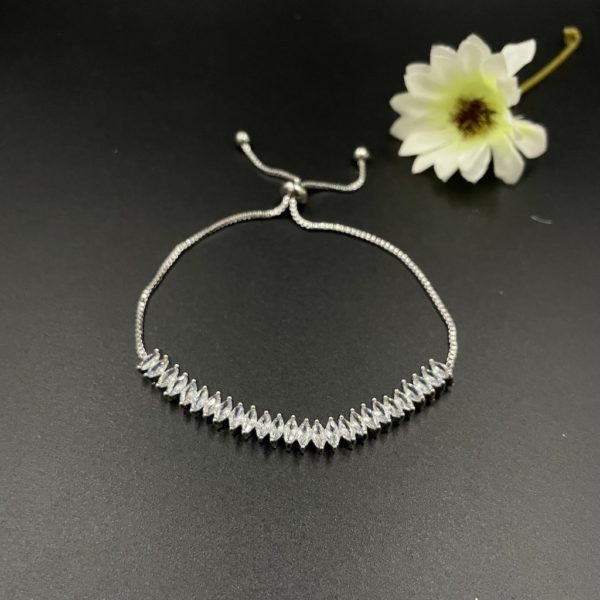Pulseira Zircônia Banho Ródio 110316