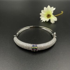 Pulseira Zircônia Banho Ródio 110216