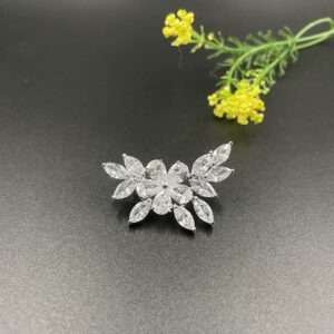 Broche Zircônia Banho Ródio 100818