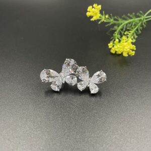 Broche Zircônia Banho Ródio 100819