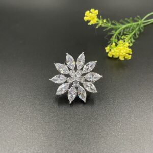 Broche Zircônia Banho Ródio 100820