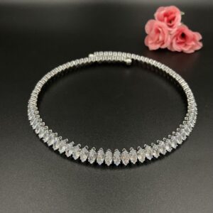 Colar Choker Zircônia Banho Ródio 103442