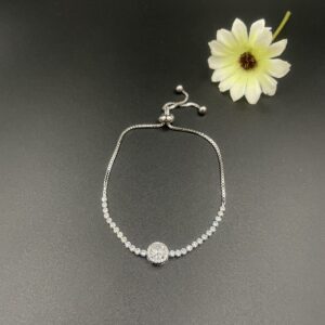 Pulseira Zircônia Banho Ródio 110707